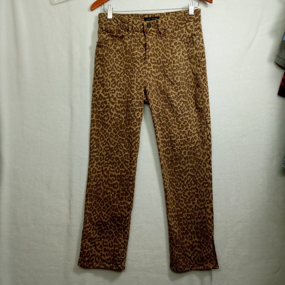 Lucky Brand High Rise Bridgette Slim Animal Print Womens Pants in size 8/29